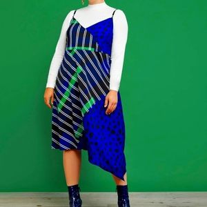 R29 X Eloquii Mixed Print Slip Dress